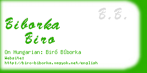 biborka biro business card