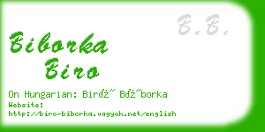 biborka biro business card